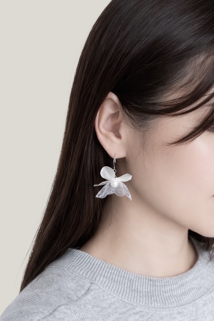 シフォンフラワーピアス･イメージ