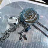 【受注生産商品】 Denim Rose Kanzashi・ナビイメージ-1