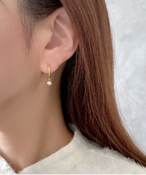  淡水パール ミニマム イヤリング･イメージ