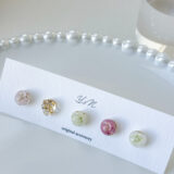 【受注生産商品】選べる5粒セット サージカルステンレスピアス 花 ピンク ホワイト オフィス 小ぶり 小粒･ナビイメージ-3